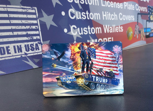 American Flag Trump with Tank Hitch Cover