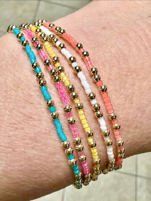 14K Gold Filled 2.5mm Summer Vibes Bead Bracelet