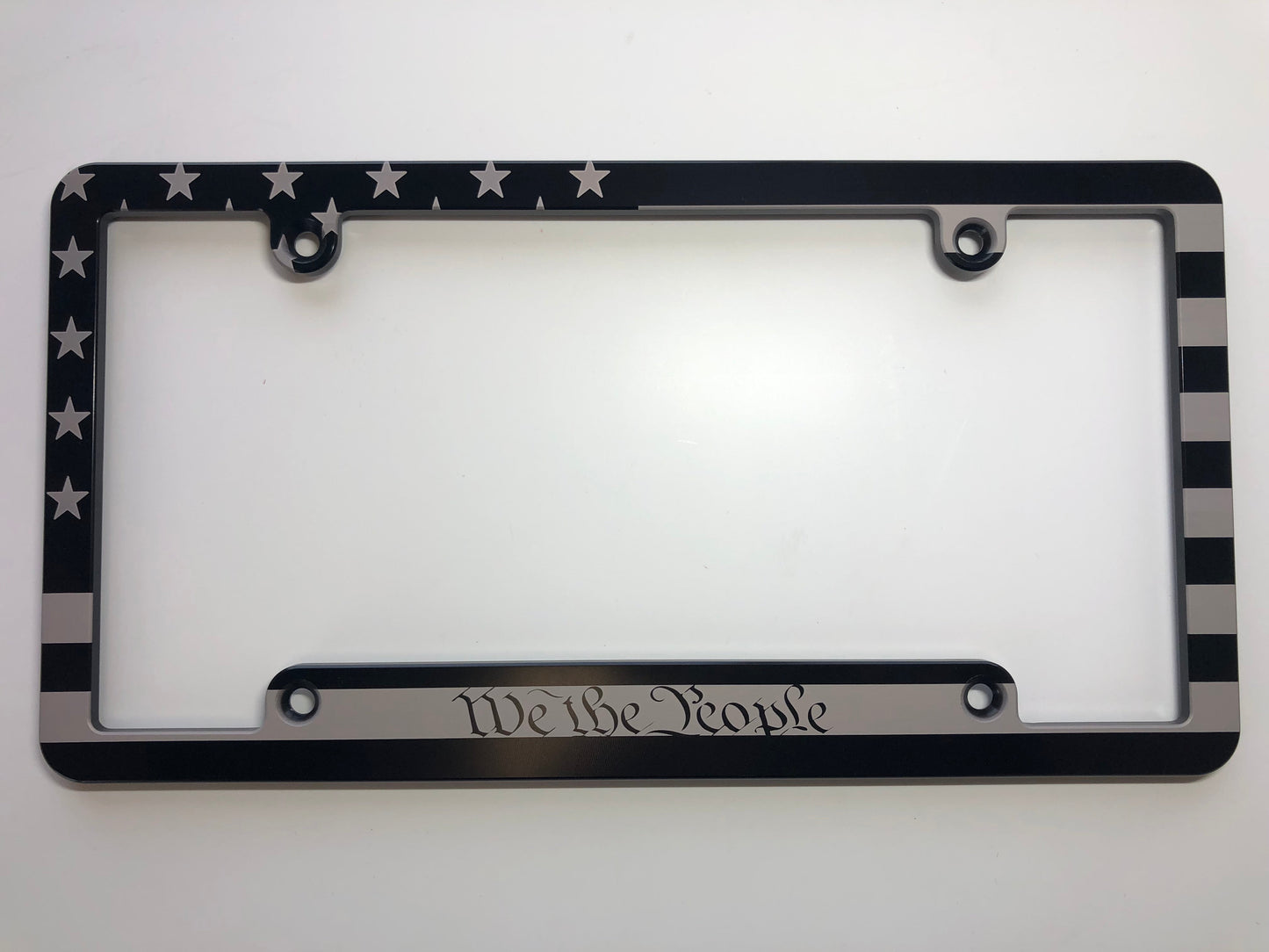 American Flag We The People - Billet Aluminum License Plate Frame