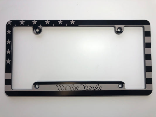 American Flag We The People - Billet Aluminum License Plate Frame