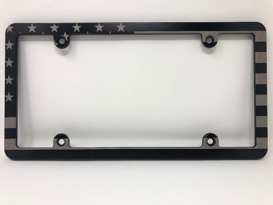 American Flag Slim Billet Aluminum License Plate Frame