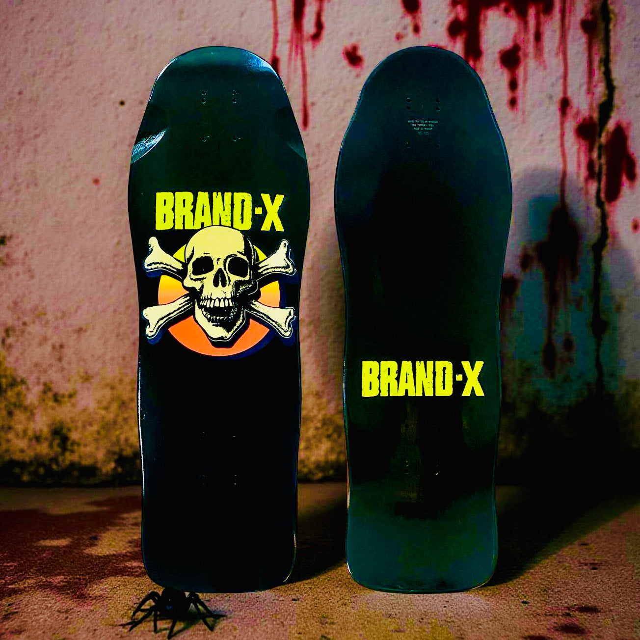 Knucklehead FLOCKED, FLUORESCENT & GLOW-IN-DARK Limited Edition Deck 10.1"x30" HAND PAINTED (1 of 5)