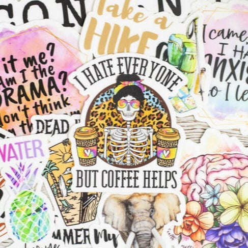 I Hate Everyone But Coffee Helps Sticker