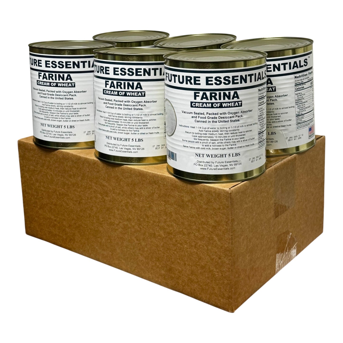 Future Essentials Farina Creamy Wheat Breakfast Cereal #10 Can