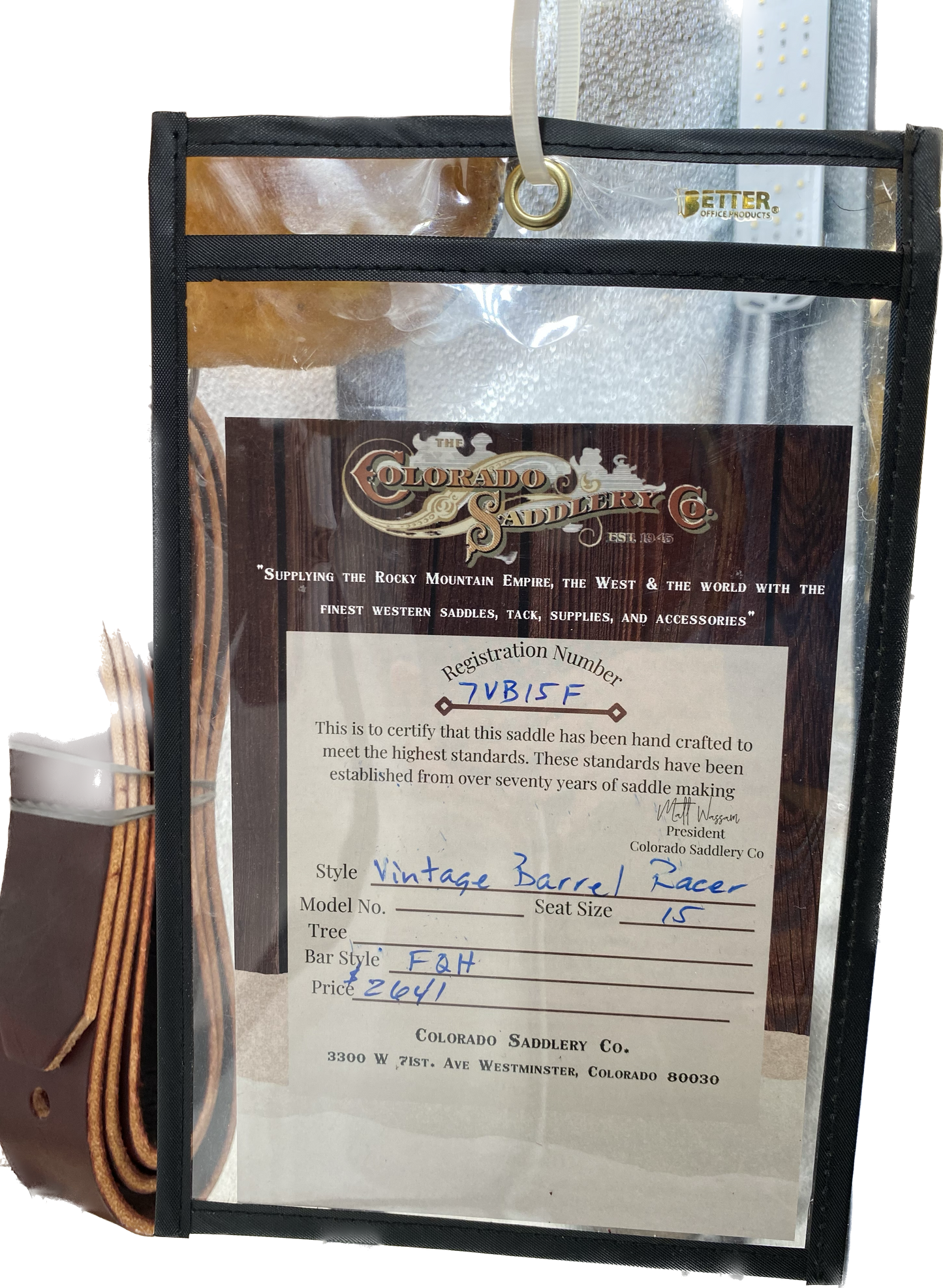 Vintage Barrel Racer 15" Saddle