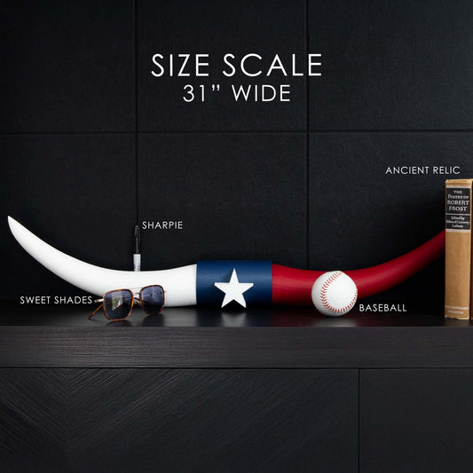 ADG42 Texas Flag Faux Steer Horns Decor