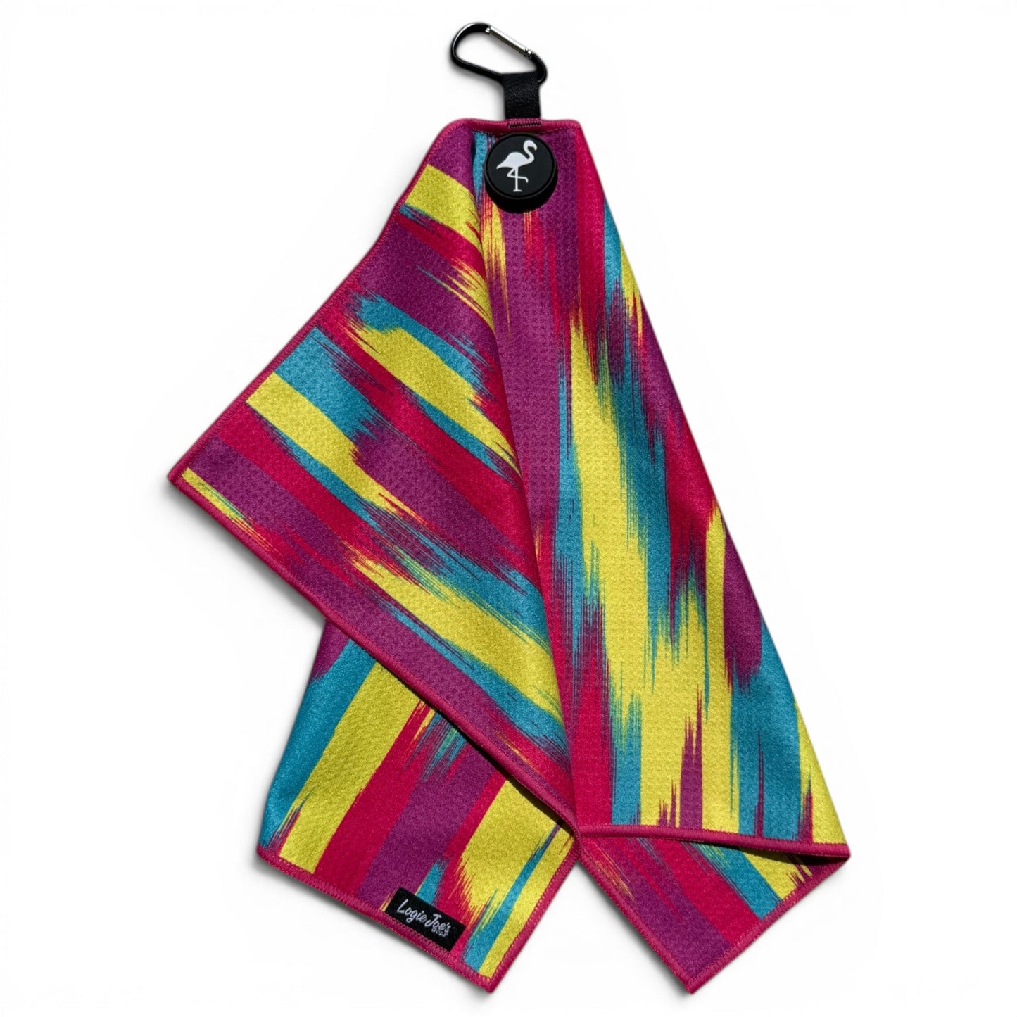 Electric Mirage Golf Towel | 24” x 16” Microfiber Towel | Magnetic Clip & Carabiner | Premium Golf Accessory