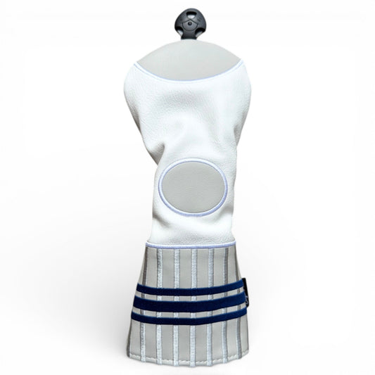 Sock Fairway Headcover – Premium Faux Leather Fairway Wood Cover – Elastic Fit – Blue Stripe