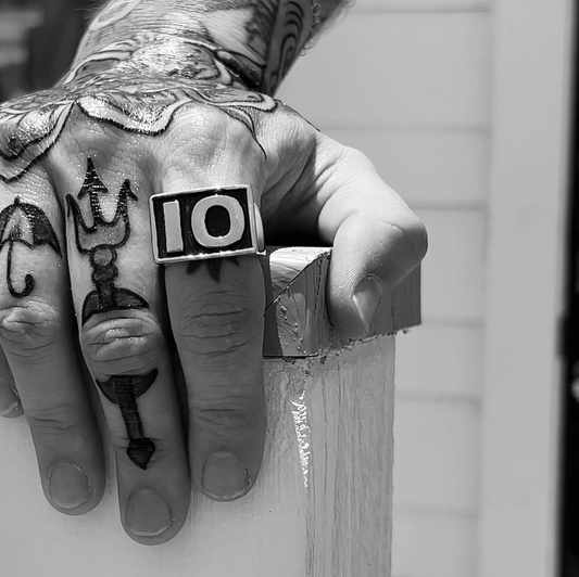 Stainless Steel Iron Order "IO" Signet Ring