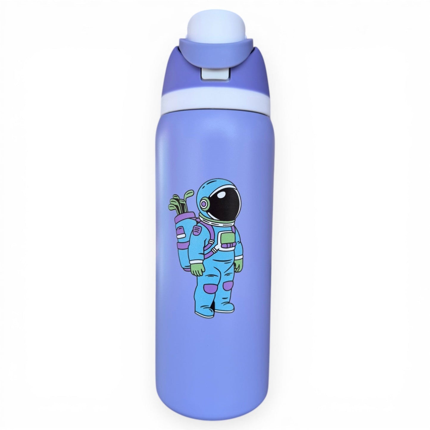 Astronaut Walker Hydration Bottle | 32oz Insulated Stainless Steel | Flip Straw Lid w/ Handle