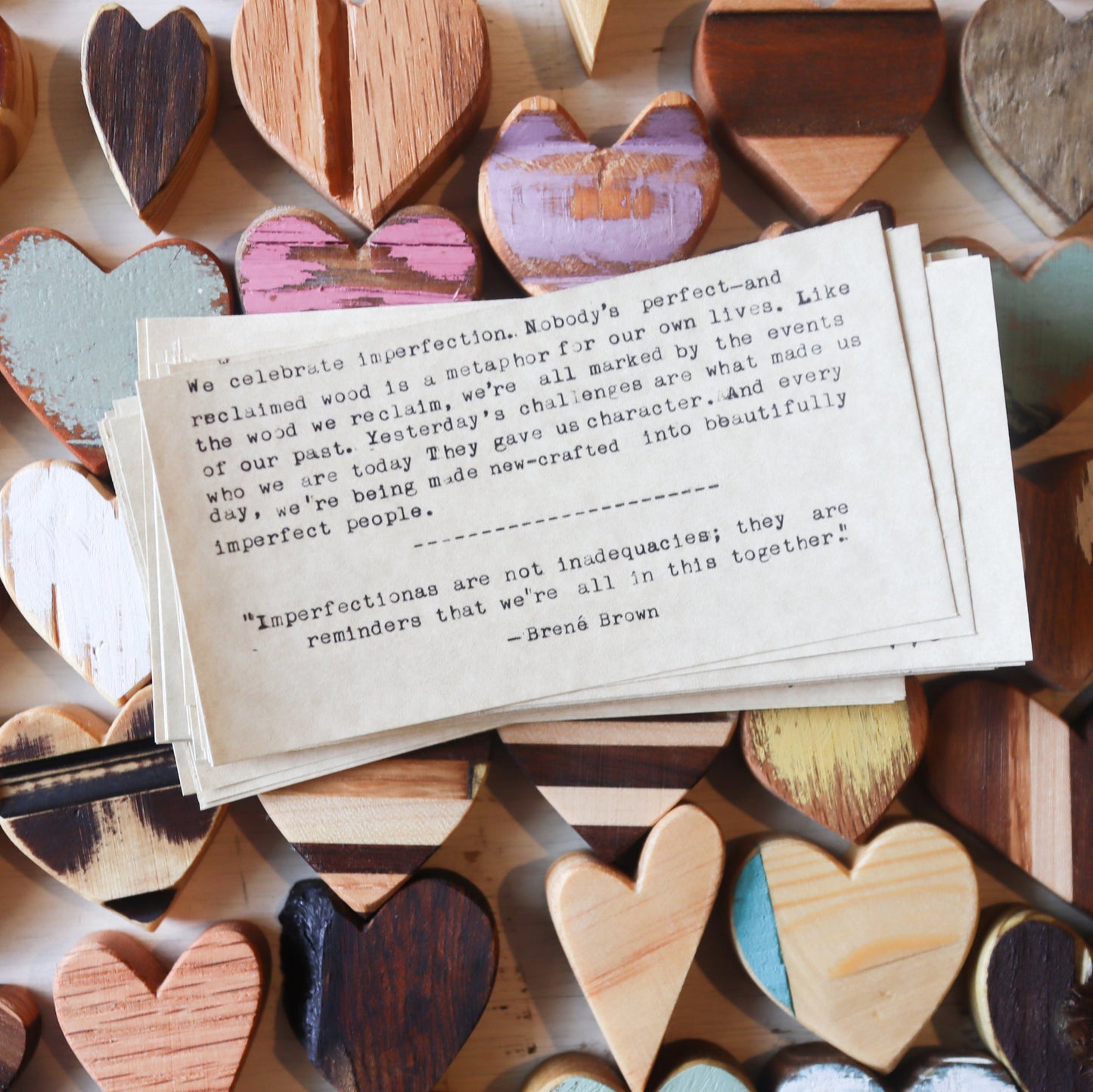 Imperfect Wooden Hearts