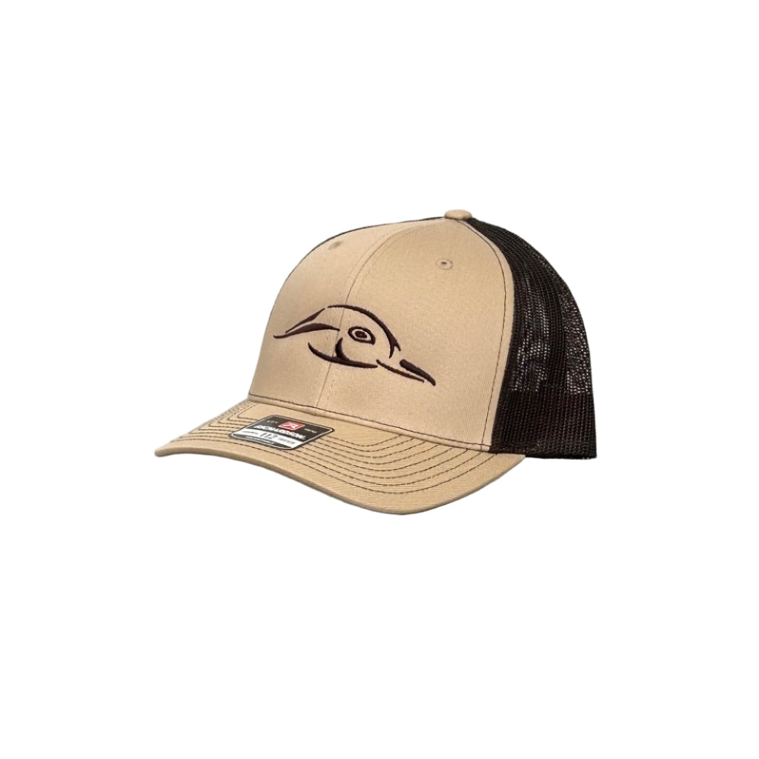 112 Khaki / Coffee Duck Logo Trucker
