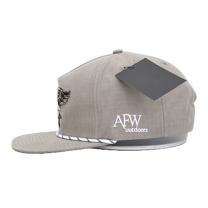 Grey with White/Black Stripe Rope Goose RipStop Hat