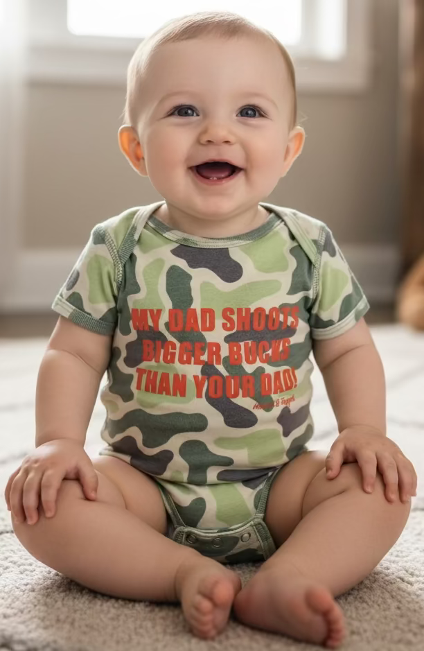 “My Dad Shoots Bigger Bucks Than Your Dad" Onesie
