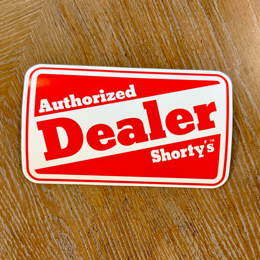 Shorty’s VINTAGE NOS Dealer Sticker 6.75”