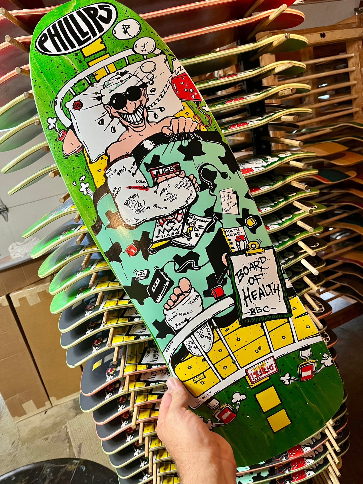 Jeff Phillips BOARD OF HEALTH Limited Edition BBC Deck, HAND-PAINTED (1 of 50) (PRE-ORDER, OCTOBER)