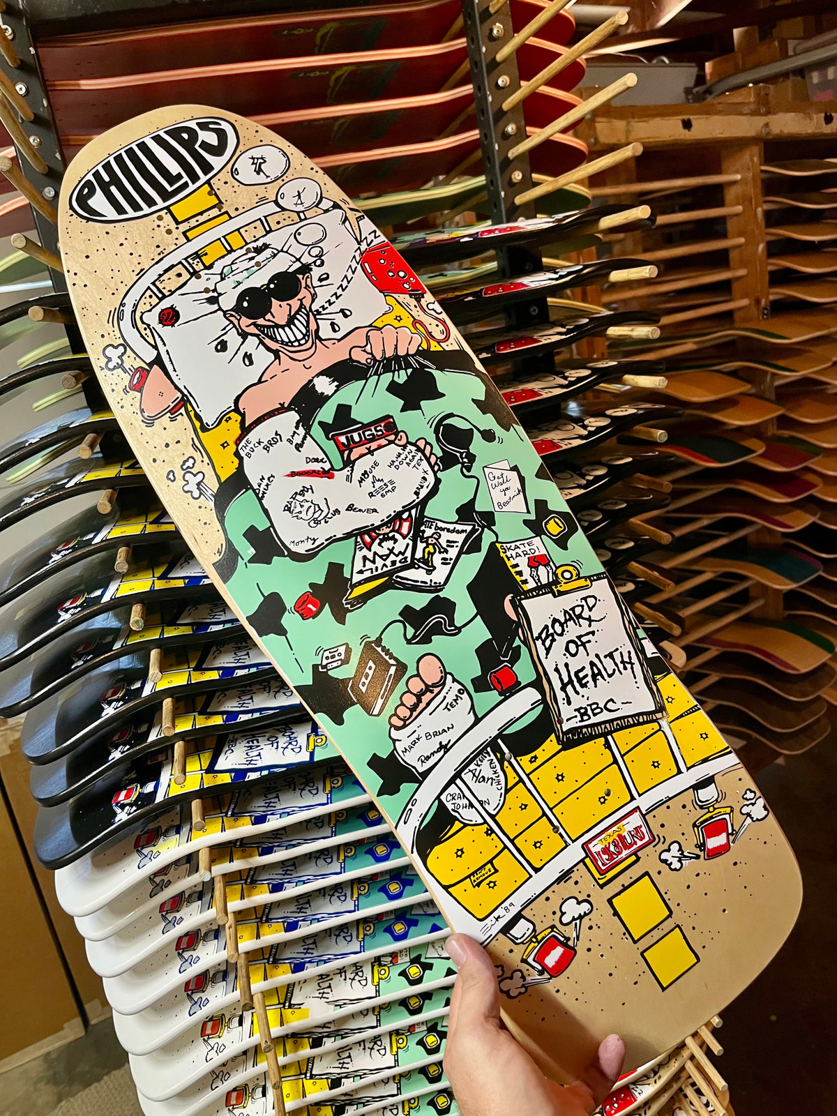 Jeff Phillips BOARD OF HEALTH Limited Edition BBC Deck, HAND-PAINTED (1 of 50) (PRE-ORDER, OCTOBER)