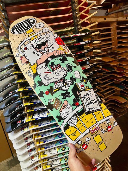 Jeff Phillips BOARD OF HEALTH Limited Edition BBC Deck, HAND-PAINTED (1 of 50)