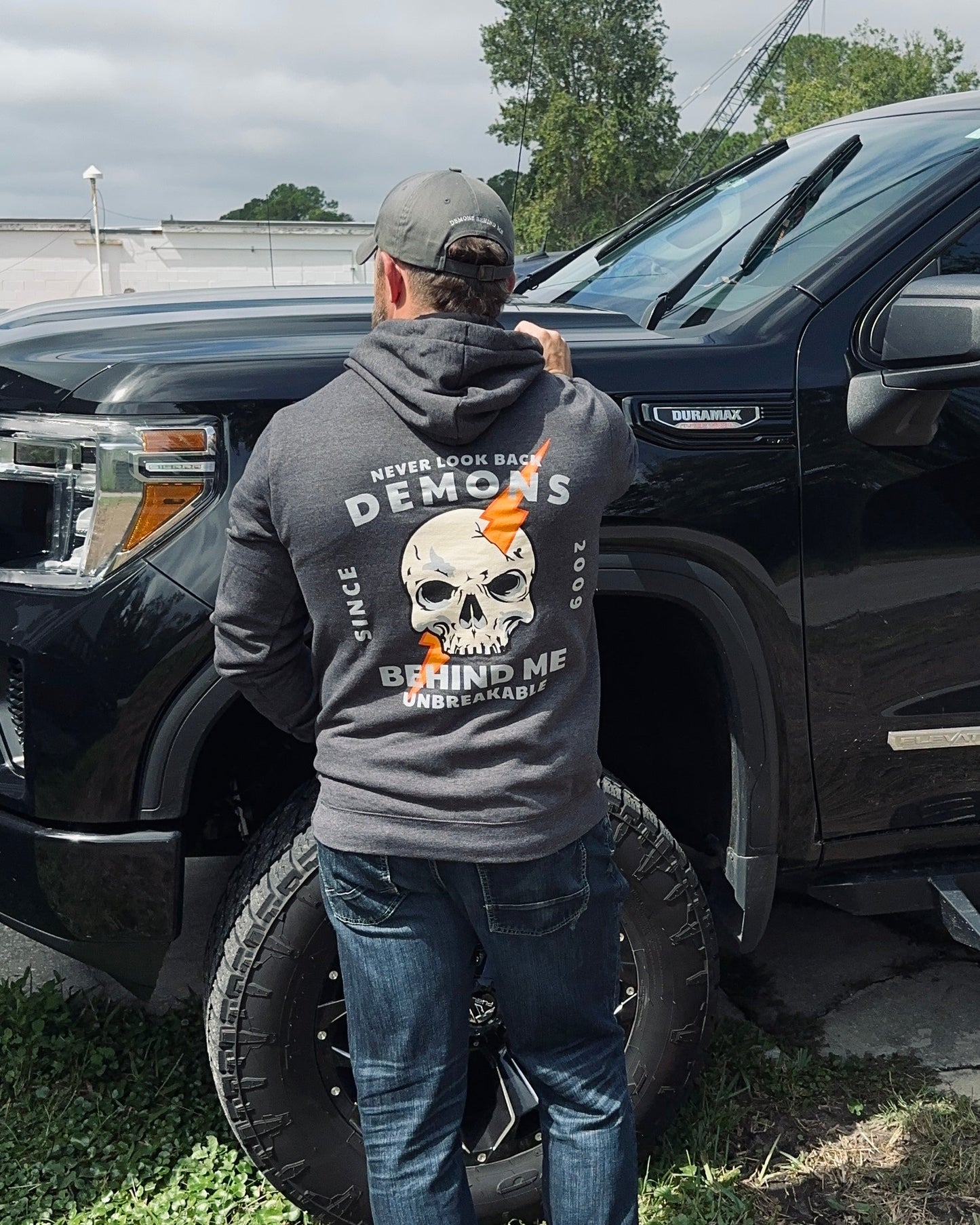 Closeout- "Unbreakable" Unisex Heathered Charcoal Hoodie