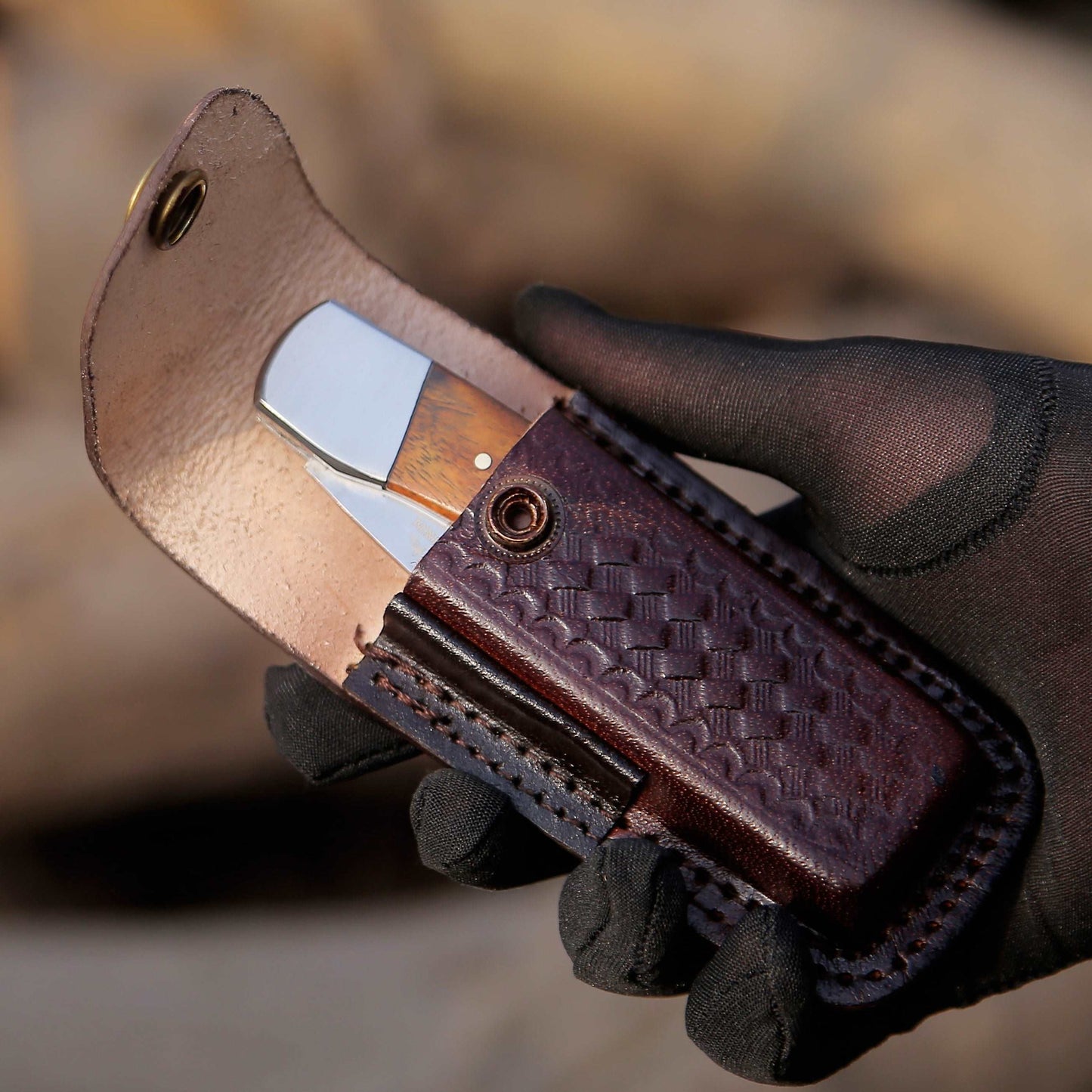 Raze Pocket Knife Engraved with Exotic Rose Wood Handle