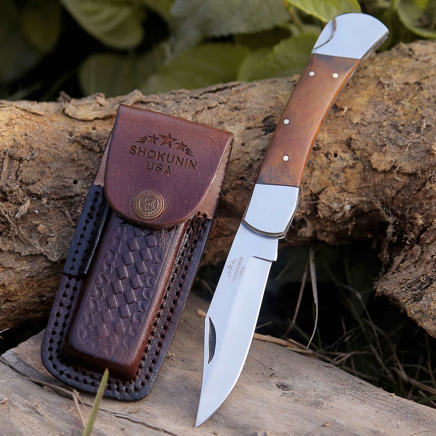 Raze Pocket Knife Engraved with Exotic Rose Wood Handle