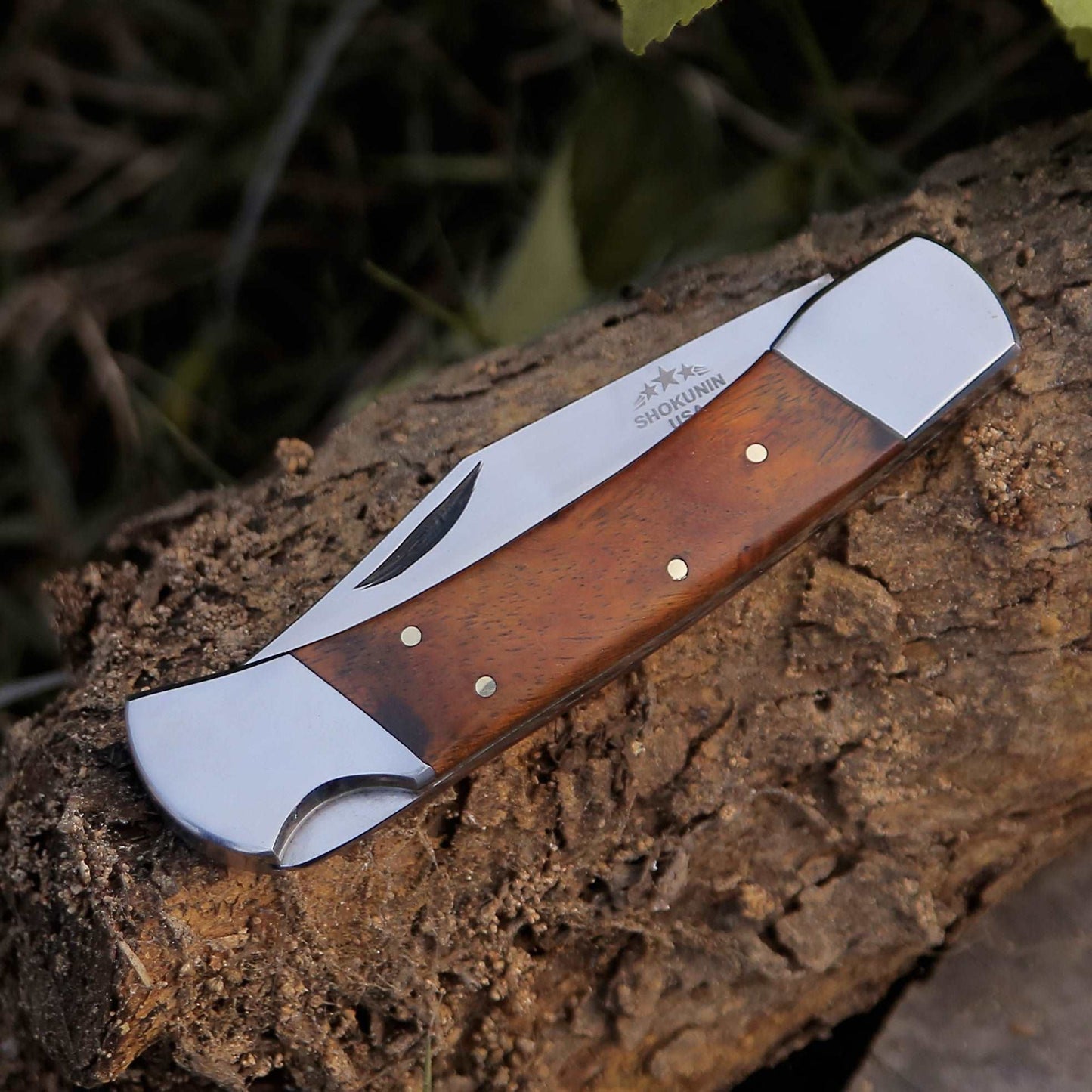 Raze Pocket Knife Engraved with Exotic Rose Wood Handle