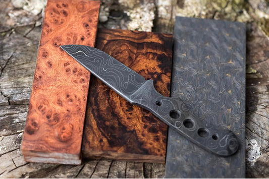 Damascus Steel Blank Blade Knife