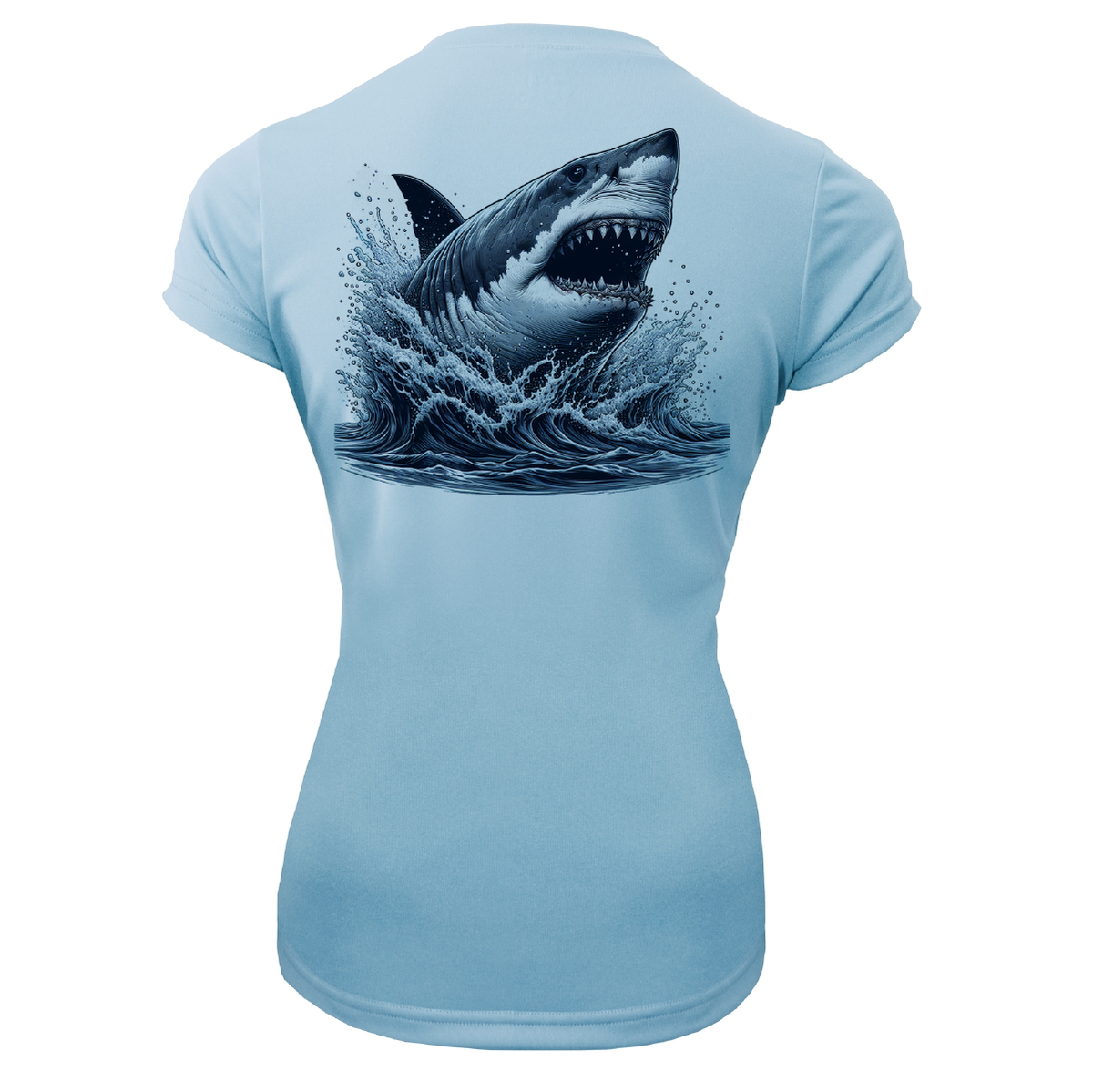 Cape Cod, MA Jaws Women's Short Sleeve UPF 50+ Dry-Fit Shirt