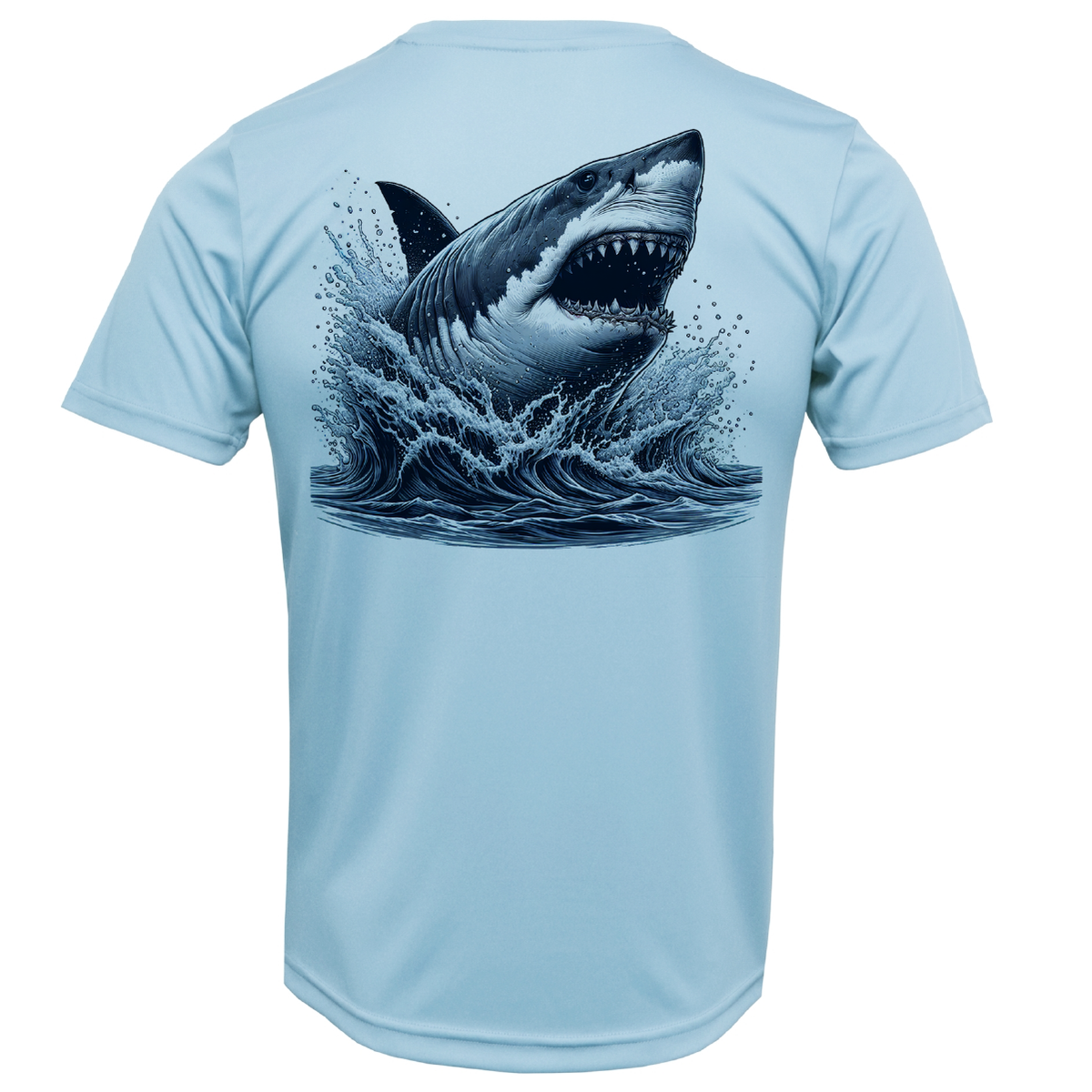 Cape Cod, MA Jaws Boy's Short Sleeve UPF 50+ Dry-Fit Shirt