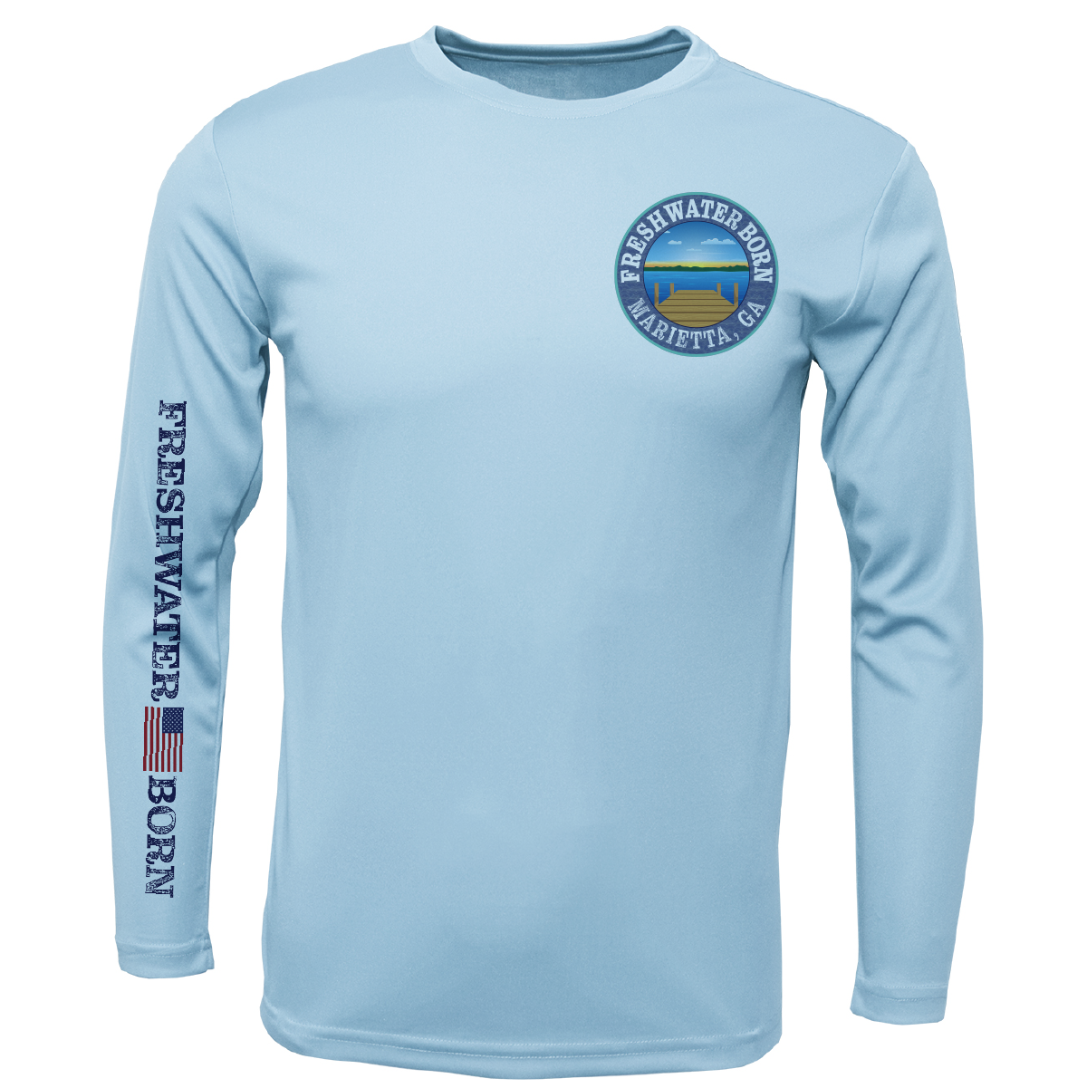 Marietta, GA Freshwater Born Kraken Men's Long Sleeve UPF 50+ Dry-Fit Shirt