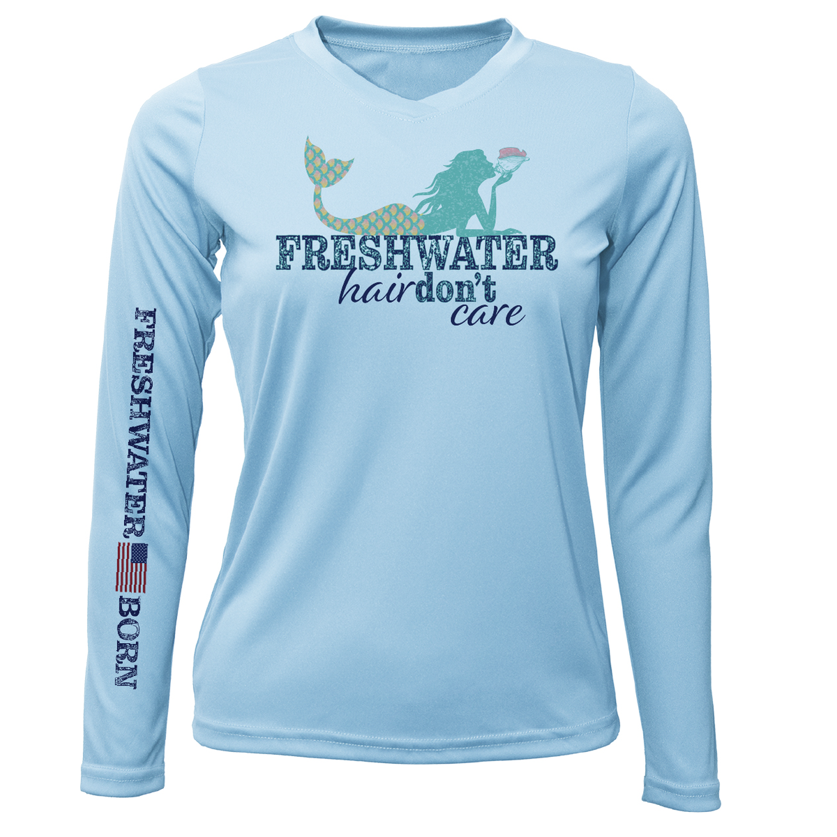 Florida "Freshwater Hair Don't Care" Women's Long Sleeve UPF 50+ Dry-Fit Shirt