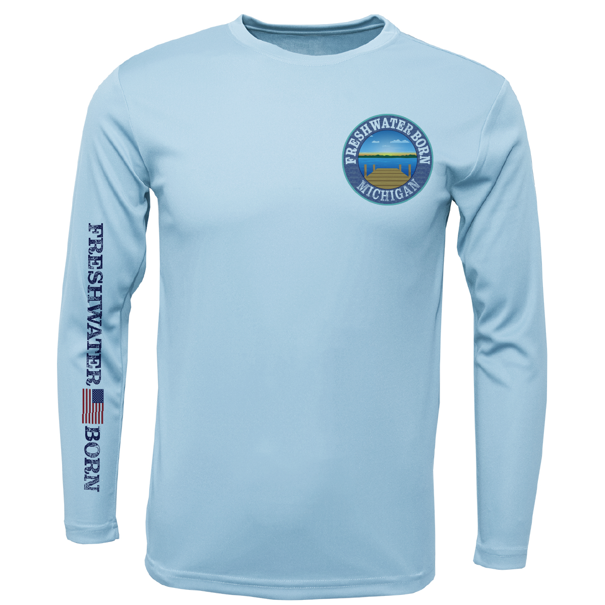 Michigan Freshwater Born "All For Rum and Rum For All" Men's Long Sleeve UPF 50+ Dry-Fit Shirt