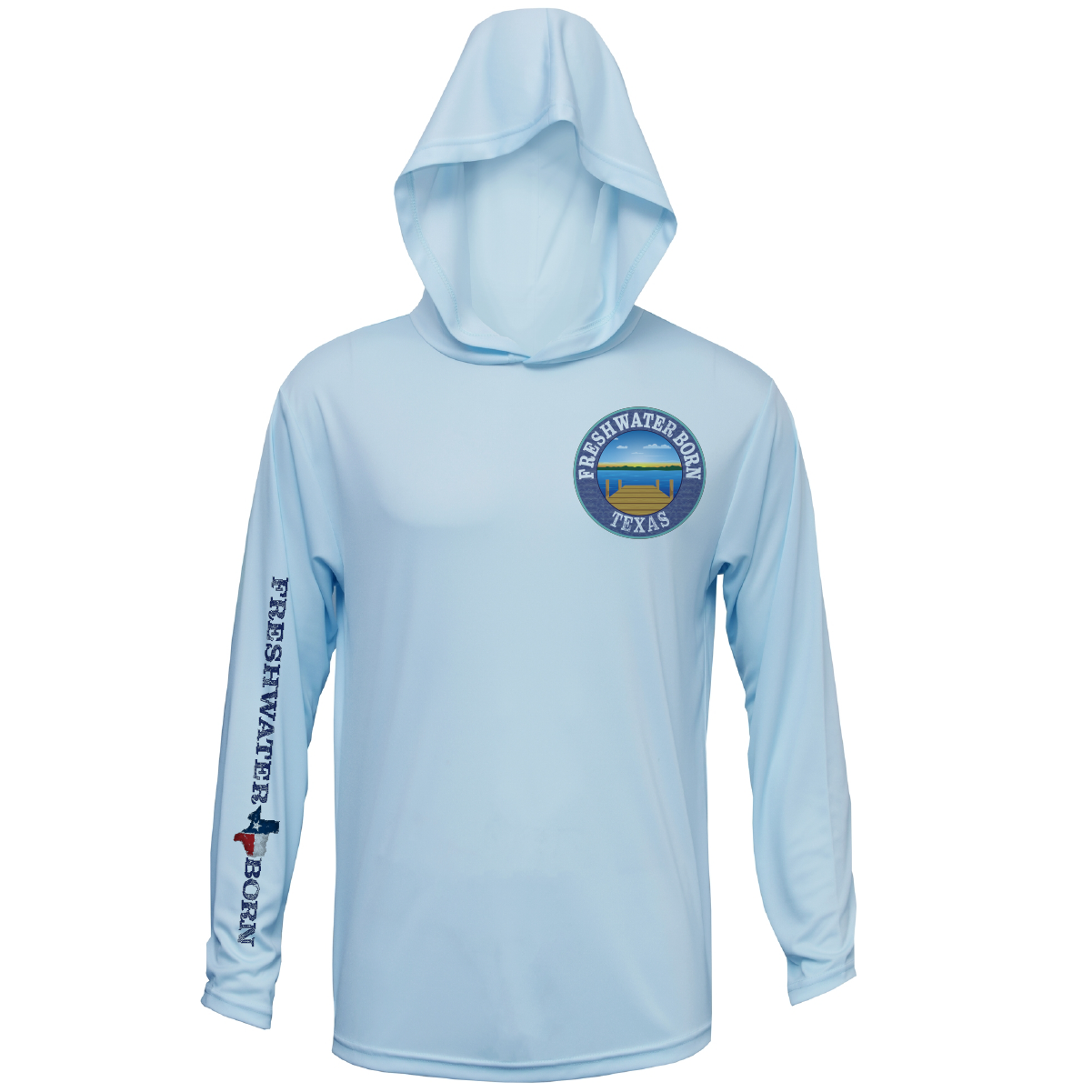 Texas Freshwater Born Kraken Men's Long Sleeve UPF 50+ Dry-Fit Hoodie