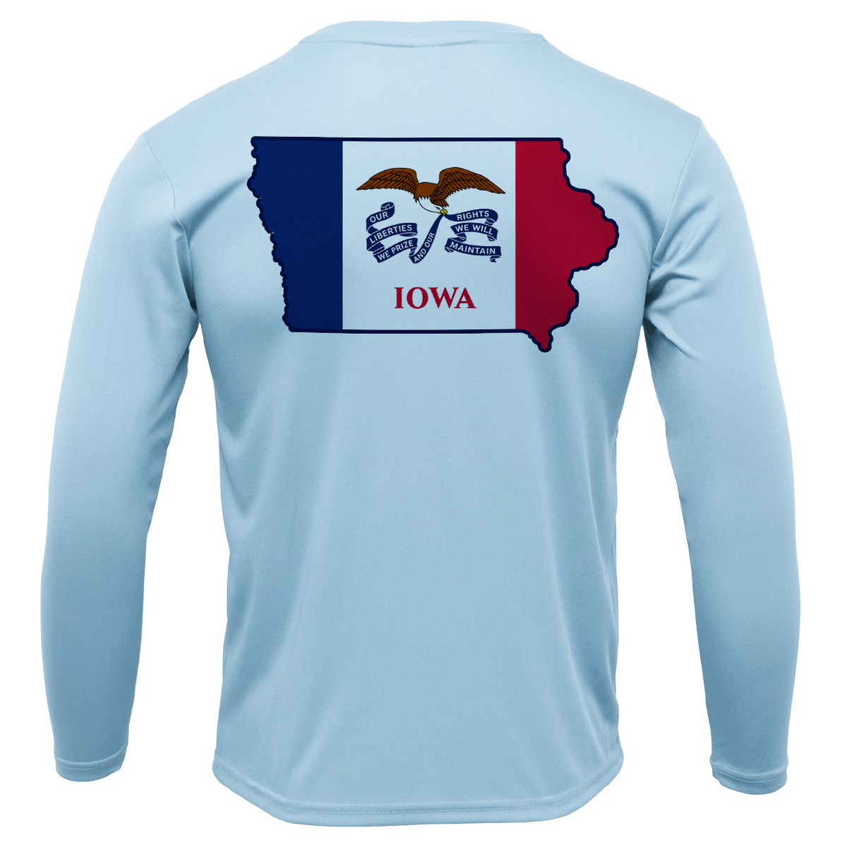 Des Moines, IA Freshwater Born State Flag Men's Long Sleeve UPF 50+ Dry-Fit Shirt