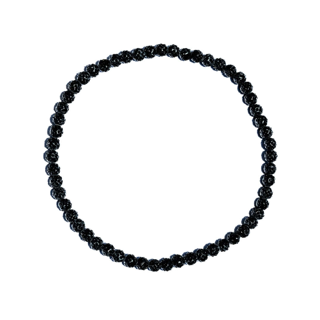 Blackout Iced Out Baseball Bead Necklace | Black