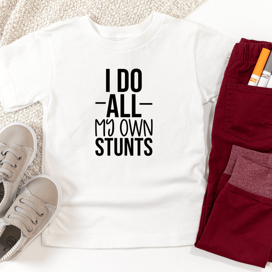 I Do All My Own Stunts Kids T-Shirt
