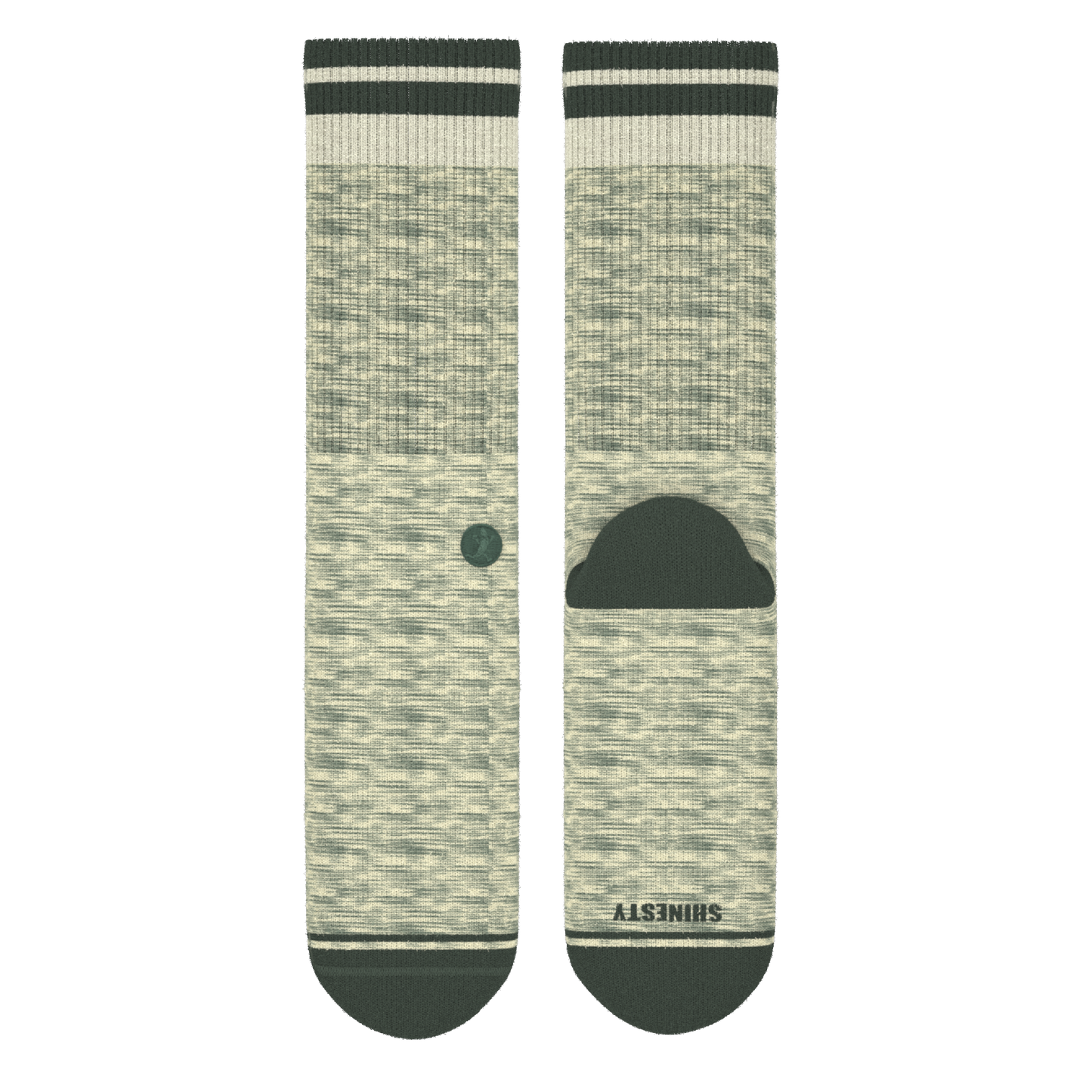 The Illusion | Green Pattern Heel Hammock™ Crew Socks