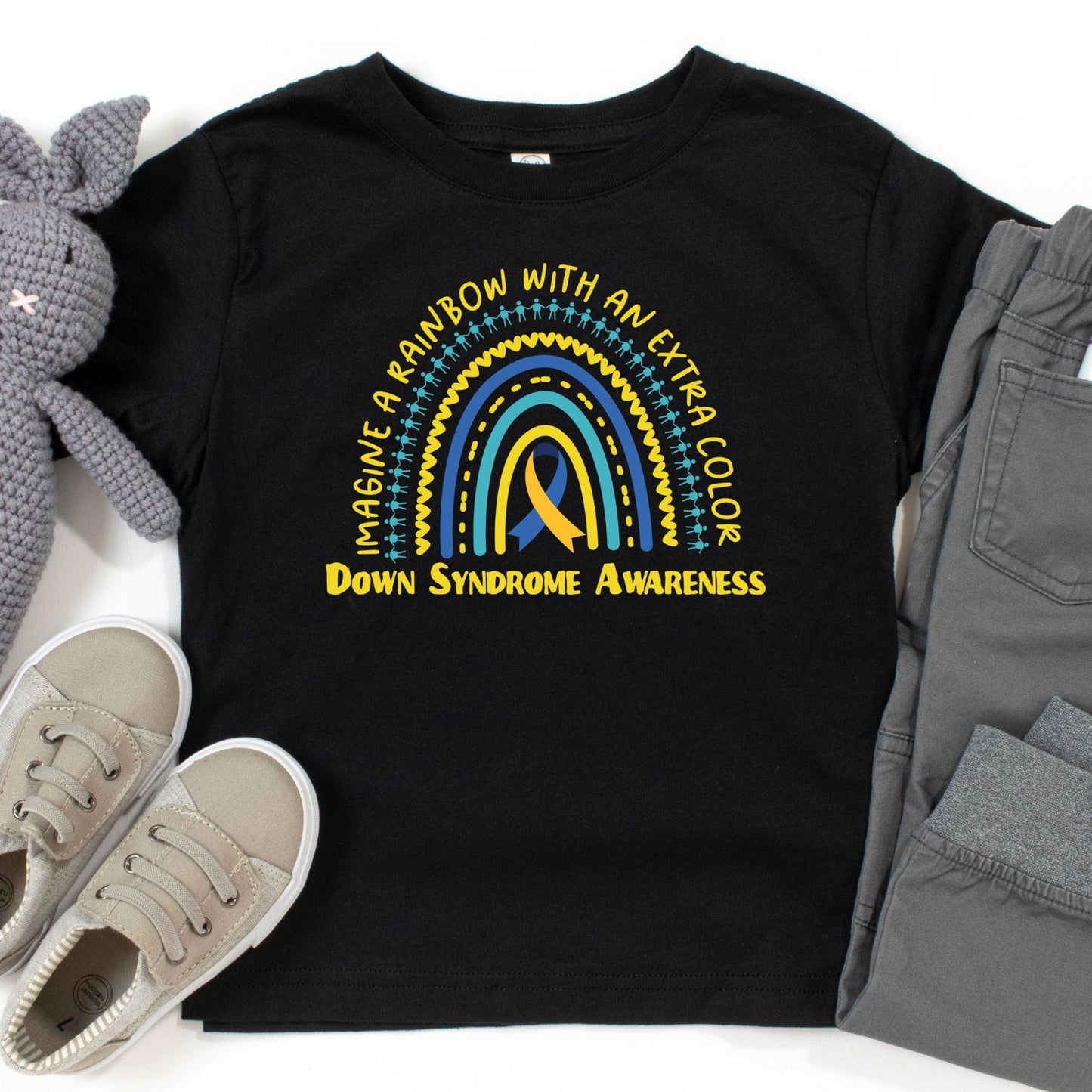 Imagine a Rainbow With an Extra Color | Down Syndrome Awareness Kids T-Shirt