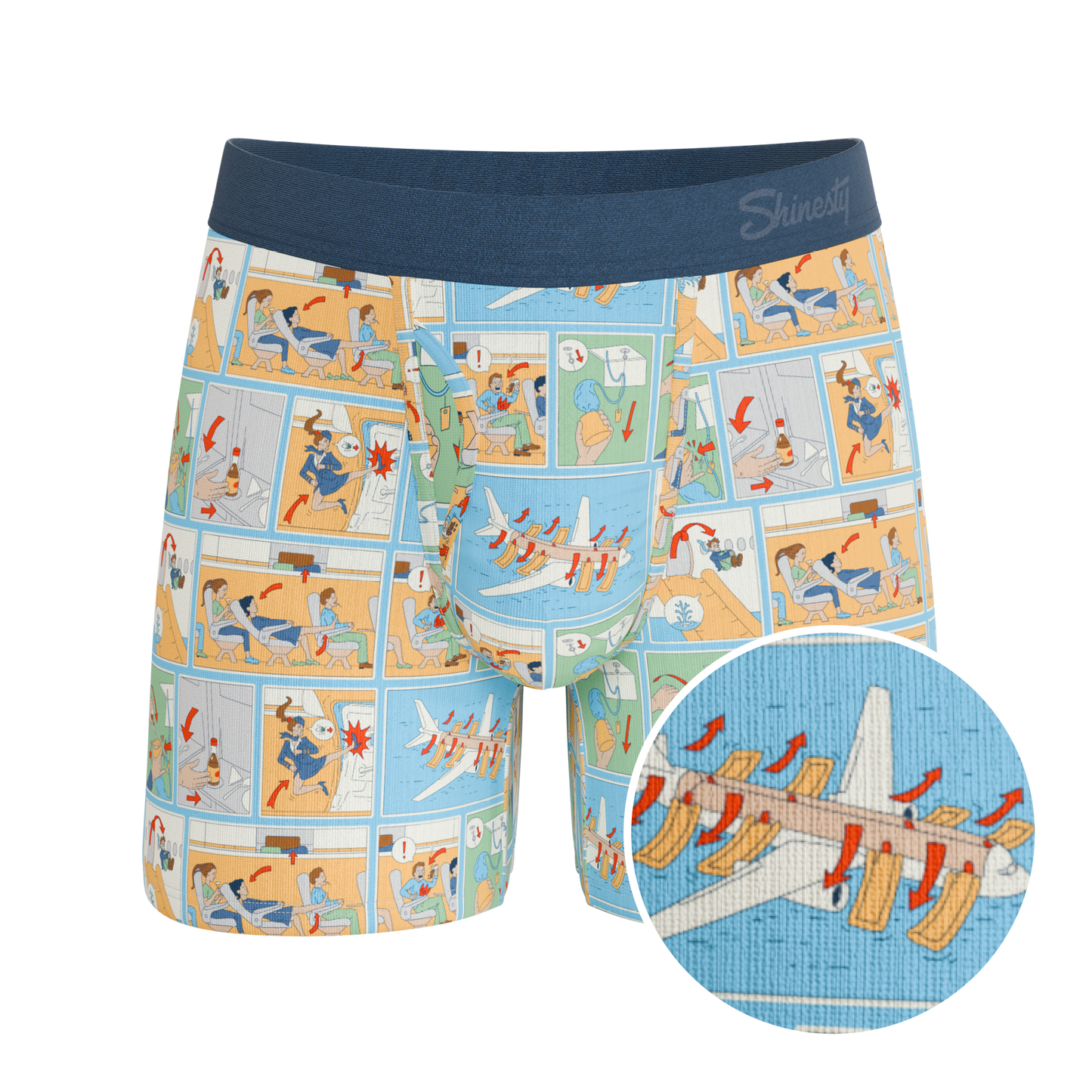 The Improper Protocol | Airplane Pamphlet Ball Hammock® Pouch Underwear With Fly