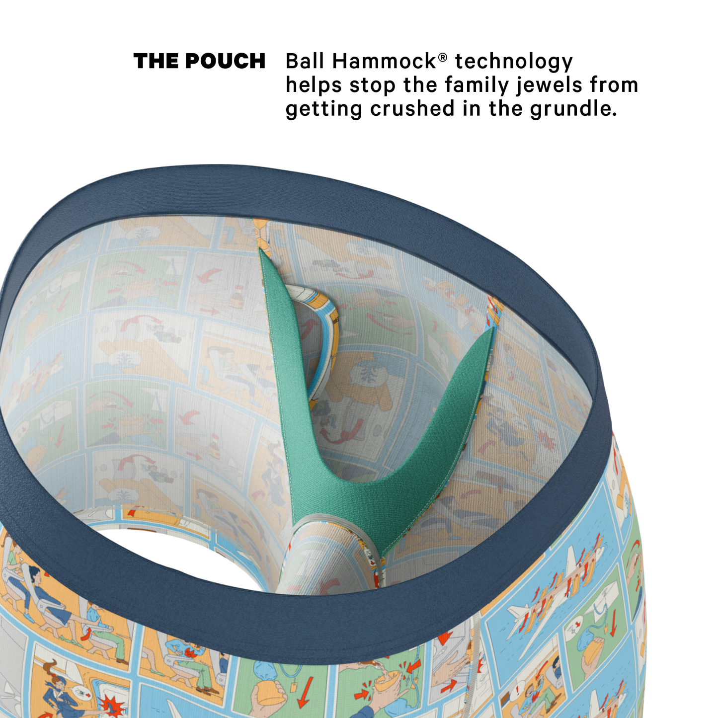 The Improper Protocol | Airplane Pamphlet Ball Hammock® Pouch Underwear With Fly