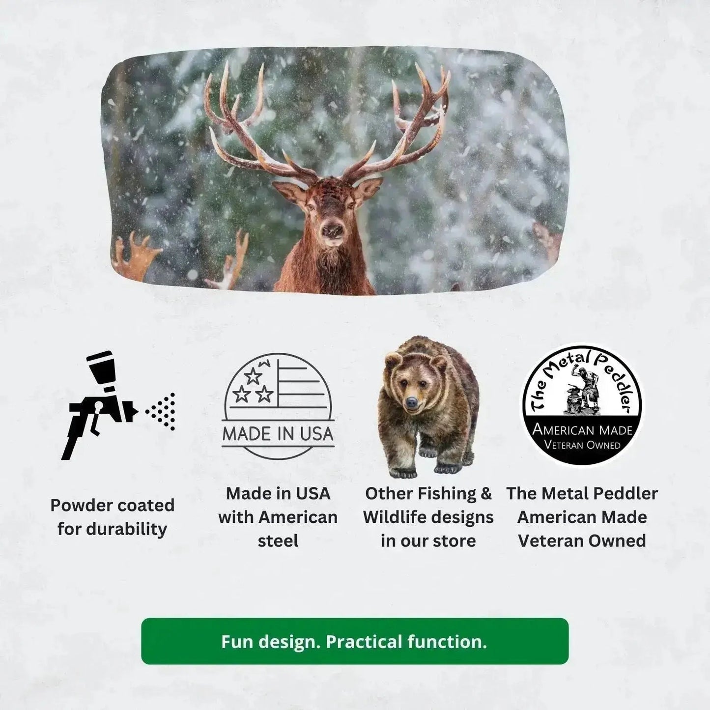 Set of 5 Wildlife Silhouette Christmas Tree Ornaments