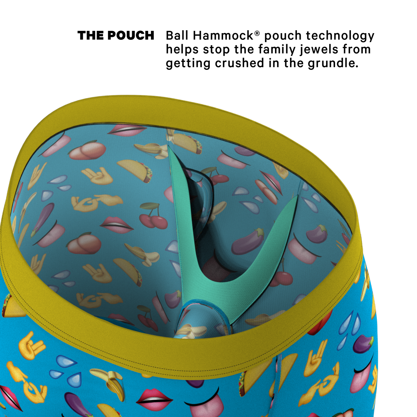 The Innuendo | Emoji Long Leg Ball Hammock® Pouch Underwear With Fly