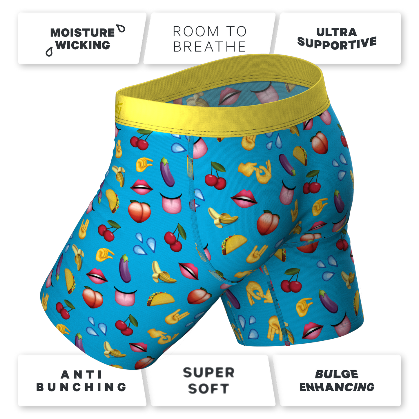 The Innuendo | Emoji Long Leg Ball Hammock® Pouch Underwear With Fly