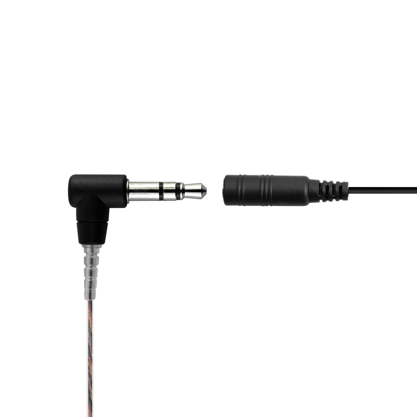Braided Fiber Tactical Mic & Invisible Series Tubeless Earpiece Complete Kit w/ Quick Disconnect (Hirose) - Sonim XP5, XP5plus, XP5s, XP8, XP10, SoftBank