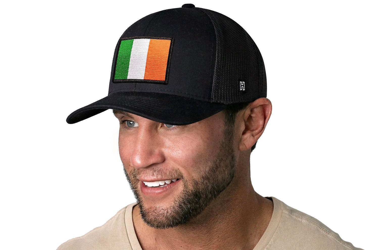 Ireland Flag Trucker Hat  |  Black Irish Snapback