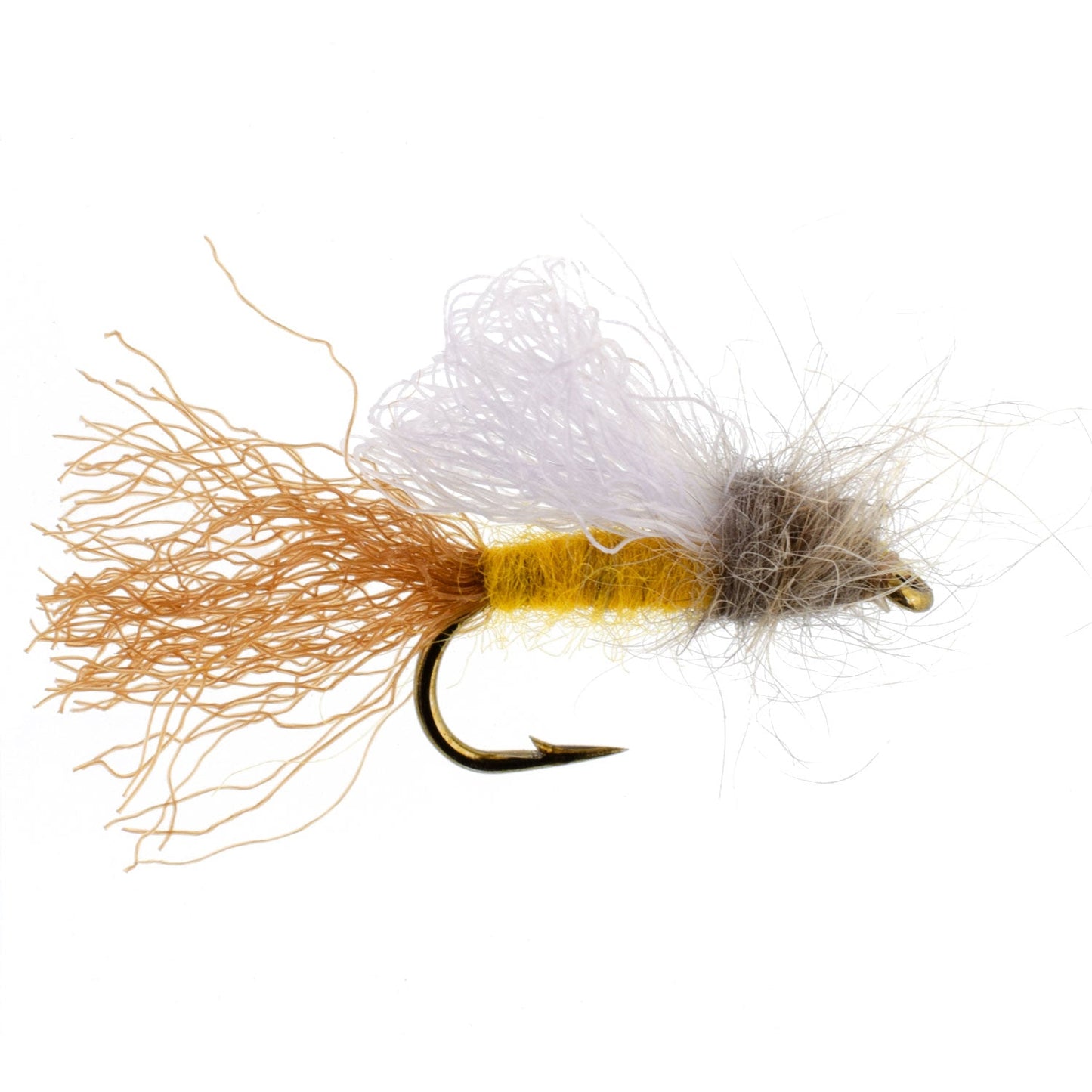 Amber Iris Caddis Emerger Caddis  Trout Dry Fly - 6 Flies Hook Size 14