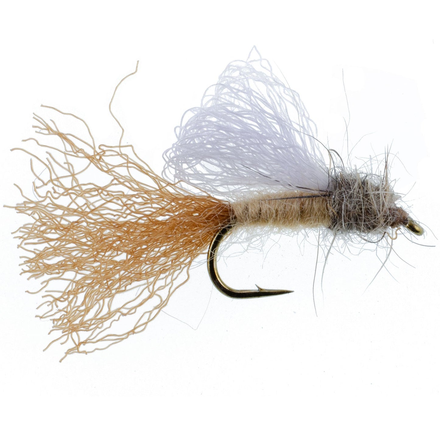 Tan Iris Caddis Emerger Caddis  Trout Dry Fly - 6 Flies Hook Size 14