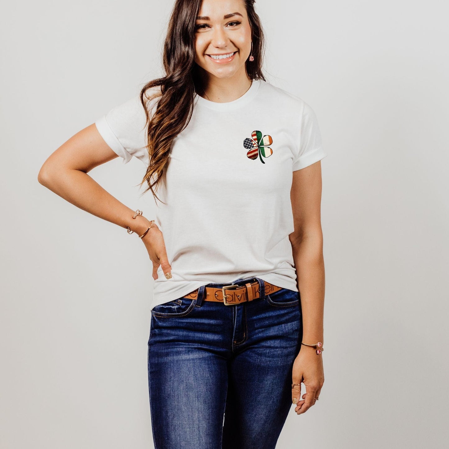 Irish American Flag Pocket Logo T-Shirt