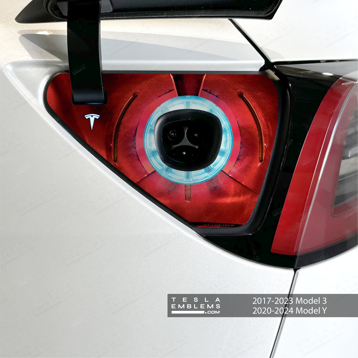 Ironman Arc Reactor Tesla Charge Port Wrap | Model Y