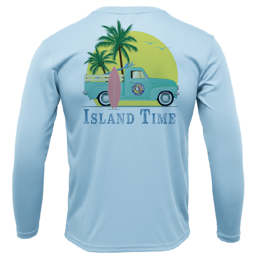 Key West, FL Island Time Men's Long Sleeve UPF 50+ Dry-Fit Shirt